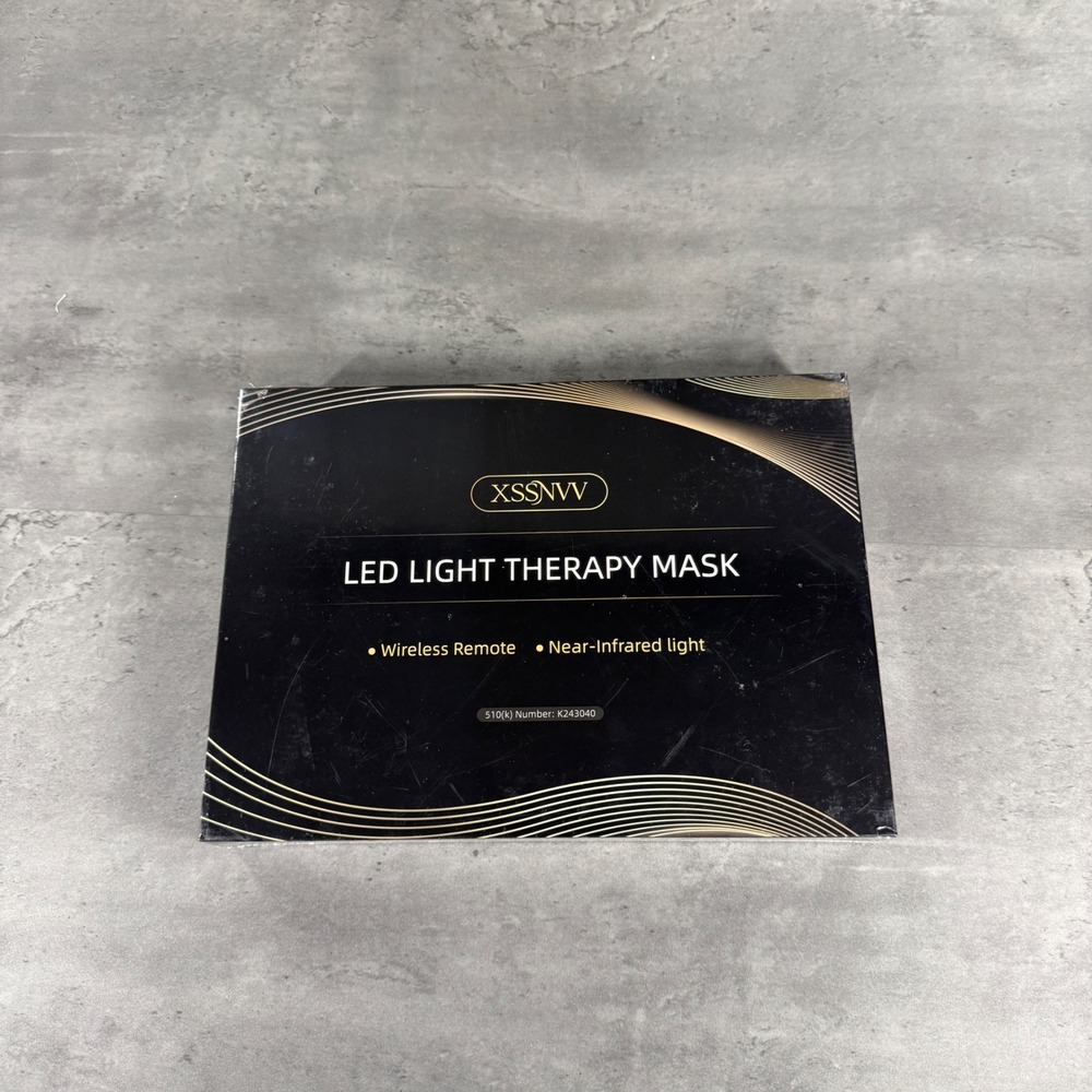 XSSNVV LED Light Therapy Mask Unisex SKB-2418 Black Near-Infrared Wireless NEW